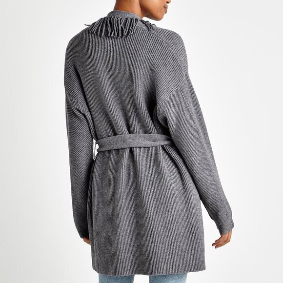Splendid Cora Fringe Cardigan gray M medium NWT NEW - Picture 6 of 12